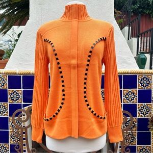 NWT Sideffects Cardigan Mock Neckline Zip Pockets Knit Sweater Size Small